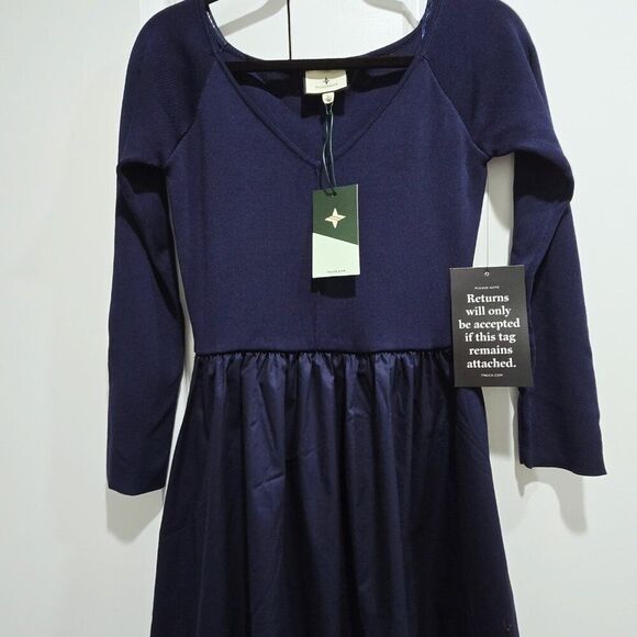 New Tuckernuck - L Navy Clea Maxi Dress Long Sleeves $228 - Picture 10 of 11